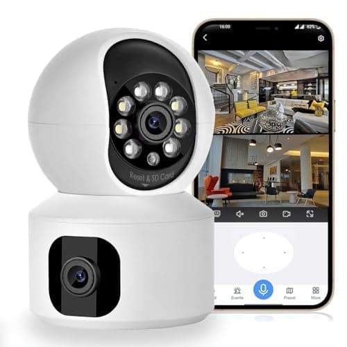 Guard Well 5MP Indoor WiFi Smart CCTV Camera for Home | 1080p HD | Color Night Vision | Motion Detection | Two Way Audio | Wireless Home Security Camera with Mobile App V380 Pro (CV Dual Lens)