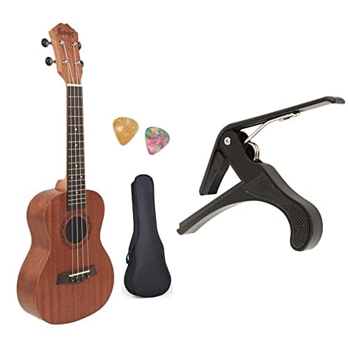 Juarez JRZ23UK/NA 23" Soprano Ukulele Kit with bag and pick (Rosewood) + JRZ250 Metal Capo