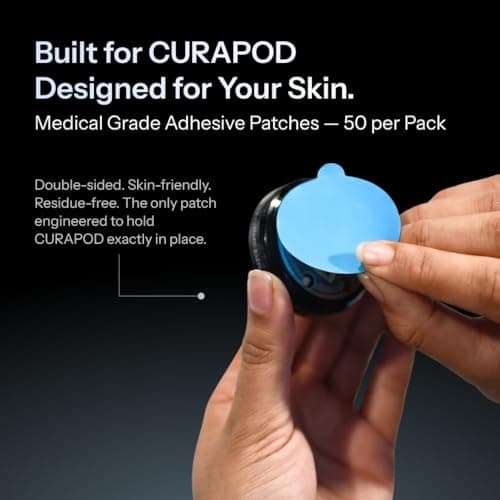 Curapod Adhesive Patches – Medical Grade, Skin-Friendly, Double-Sided | 50 Patches | Compatible with CURAPOD Pain Relief Device 2