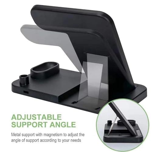 Navdevi Wireless Fast Charging 4 in 1 Foldable 40W Multi-Function Dock Stand Station Charger Compatible with iPhones, iWatch, Airpods, Apple Pencil 5