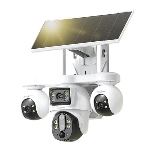 Active Pixel 4G 4MP Solar Security Camera Outdoor | 4 Camera Setup with 10X Zoom PTZ Main Lens 360° Pan Tilt | Dual Screen View | SIM Supported No WiFi CCTV | Color Night Vision | AI Motion Detection