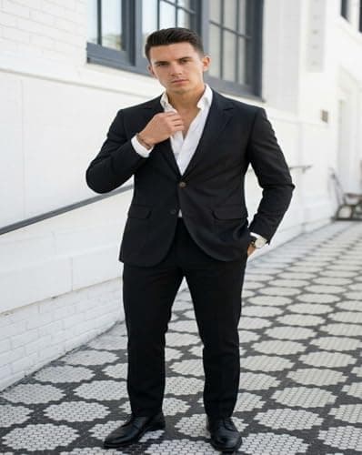 MAYKR Men's Formal Blazer,Professional Jacket,Premium Business Formal Suit,Black Blazer for Men 4
