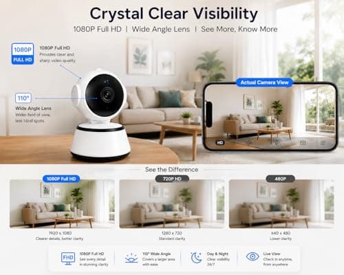 JB Supar 4MP Indoor WiFi Security Camera | 1080P HD | Smart CCTV Camera with 360° Pan Tilt Rotation | Color Night Vision | Motion Detection | Two-Way Audio with Mobile App V380 Pro (Robot Camera) 5
