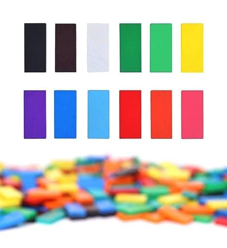 Storio 120 Pcs 12 Color Wooden Dominos Blocks Set, for Kids Board Game Educational Play Toy, Domino Racing Toy Game 3