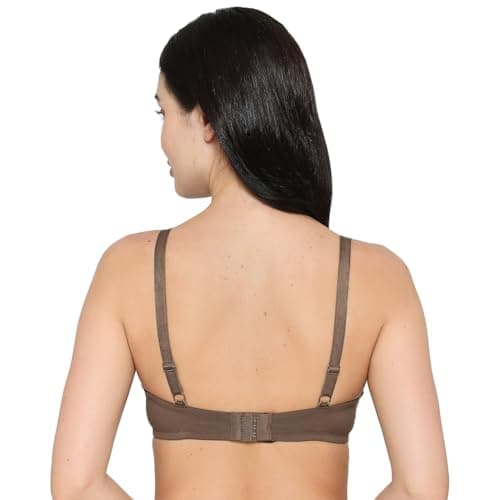 Wacoal Women’s Basics Essentials Padded Non-Wired 3/4th Cup Everyday Wear Cotton Blend T-Shirt Bra-Brown 38C 2