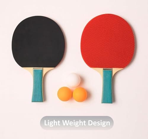 Table Tennis Playset with 2 Ping Pong Rackets & 3 ABS Balls | Beginner TT Bat Set for Practice & Recreation | Lightweight, Durable & Ergonomic Design | Ideal for Home, School & Outdoor Play 3