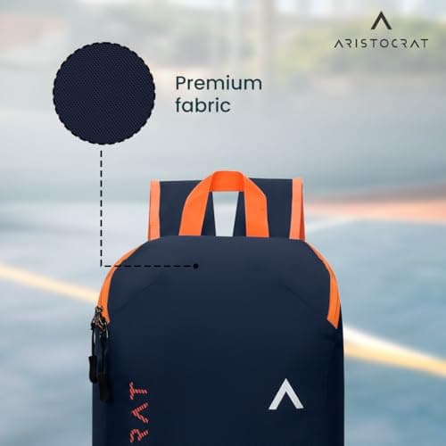 Aristocrat Berry 11L Casual Daypack with Adjustable Shoulder Straps, Lightweight, Durable Premium Polyester Backpack, Single Compartment & Reverse Zipper, For Men & Women, Navy 3