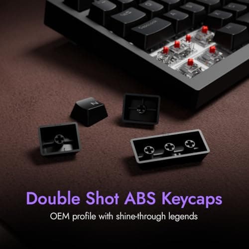 Kreo Swarm X Wireless Mechanical Gaming Keyboard – Huano Red Switches, Pass Through Keycaps with RGB, Tri-Mode Connectivity (2.4Ghz/Bluetooth/Wired), 5-Pin Hot-Swap, for Windows & MacOS (Black) 5