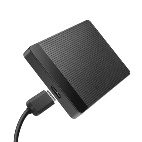 500GB Ultra Slim Portable External Hard Drive - 2-in-1 Type C & USB 3.0, Compatible with PC, Mac, Laptop, PS4, Xbox, iPad, Tablet, Mobile (Black)(500 GB)