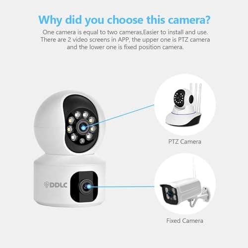 DDLC 5MP Indoor WiFi Smart CCTV Camera for Home | 1080p HD | Color Night Vision | Motion Detection | Two Way Audio | Wireless Home Security Camera with Mobile App V380 Pro (Upro Dual Lens) 5
