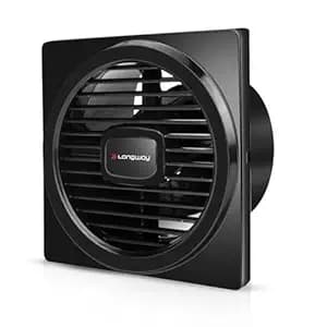 LONGWAY Gusto 6 Inch 150 mm Energy Efficient Exhaust Fan | High Speed Powerful Motor | Noiseless Operation & Easy to Clean | Suitable for Bathroom, Kitchen, Office | 2 Years Warranty (Black)