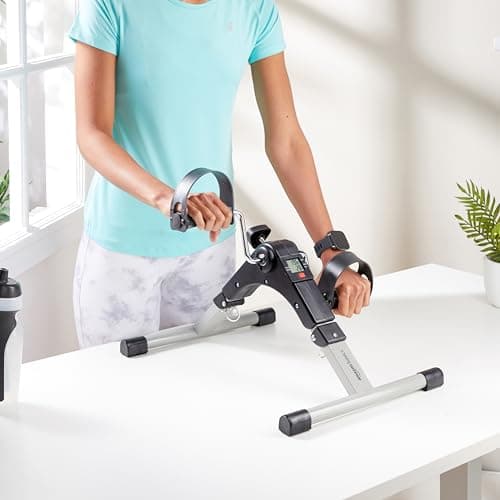 Amazon Basics Mini Bike Digital Pedal Exerciser | Mini Cycle for Home Workout with Fixing Strap, Adjustable Resistance & LCD Display | Versatile Workout Equipment |Black 5