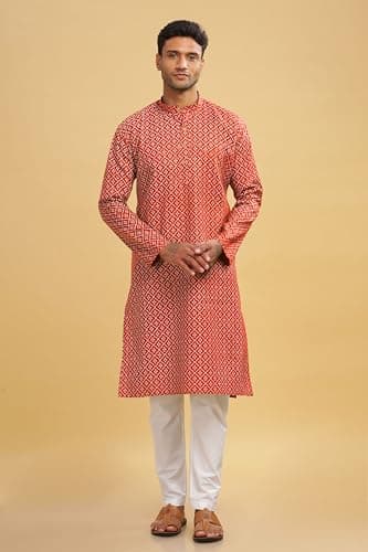 BE ACTIVE Cotton | Traditional and Elegant Look | Indian Kurta for Men | Full Sleeve Kurta C-RF0061 KR 2 XXL 5