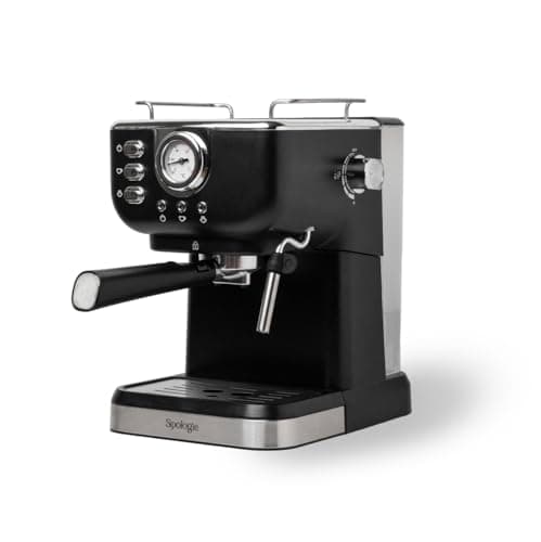 Sipologie Cafe Maestro Espresso Machine, Coffee Maker for Home & Office | Frother Wand for Cappuccino, Latte & Espresso | Stainless Steel, Easy to Use & Clean