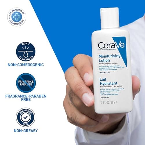 CeraVe Moisturizing Lotion For Normal to Dry Skin (88ml) - Formulated With 3 Essential Ceramides And Hyaluronic Acid | Non-Comedogenic, Oil Free And Fragrance-Free Body Lotion 4