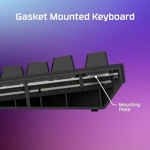 HyperX Alloy Rise – Hot-Swappable Mechanical Gaming Keyboard, PC, Ambient Light Sensor, Gasket Mounted, HyperX Linear Switches 5