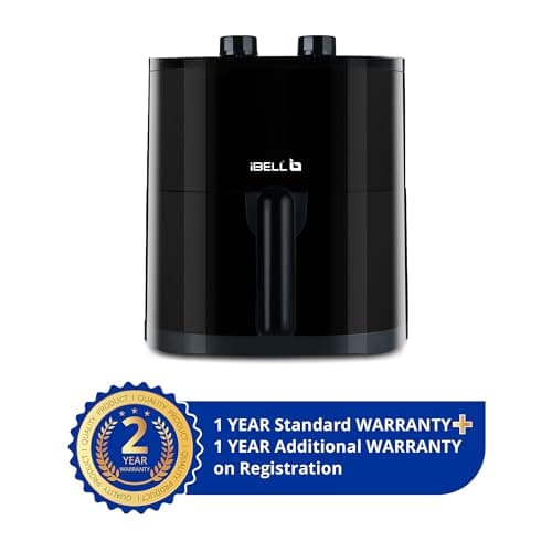 iBELL AEROFRY422M Air Fryer 4.2 Litre - 1500W, Multiple Cooking Options, Dishwasher Safe, Nonstick Coating, Adjustable Time & Temperature Control (Black) 2