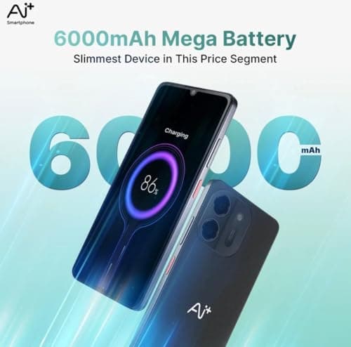 AI+ Pulse 2, 6.745 inch HD+ Display, 6GB RAM, 128GB Storage, 50MP Rear Camera, 6000mAh Battery, Android 16, Black 4