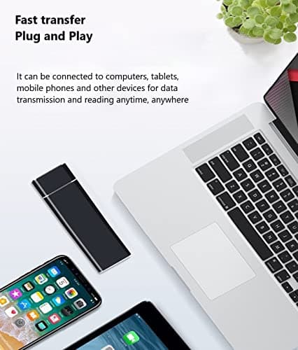 ELBME External Hard Drive Portable SSD External Hard Drive,Solid State Data USB 3.0 Type-C Support for Computer Backup Drive Windows XP PC Laptop and Mac Data Storage Transfer Black 1TB 2