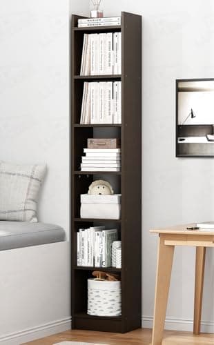 Lukzer 6 Layer Engineered Wood Bookshelf Multipurpose Home Decor Storage Rack | MR-005/Wenge | Showcase Organizer for Living Room, Kitchen, Bedroom (180 x 33 x 24cm) DIY (Do It Yourself)