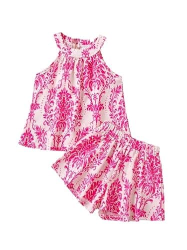SKYCARRY Baby Girl Cotton Dress Set Ages 1 to 8 Years Blue Floral Summer Beach Wear Kids Clothes Girls Night Dress Party Western Frock Outfit Daily Fashion Clothing Set Stylish Frocks