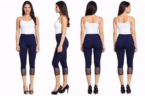 adibaba Girls’ Bio-Wash Calf Length Capri Combo | Soft Cotton 3/4th Activewear for Yoga, Running, Sports Stretchable Capri for Kids & Teens | Comfortable Fit Casual Pants. Pack of 3 4