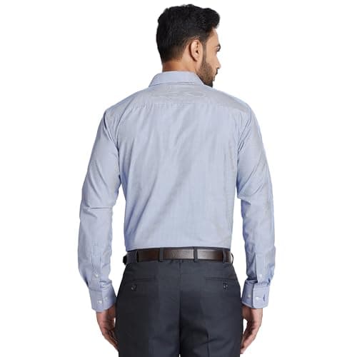 Park Avenue Men's Checkered Slim Fit Formal Shirt (PMSX11328-B3_39_Medium Blue) 3