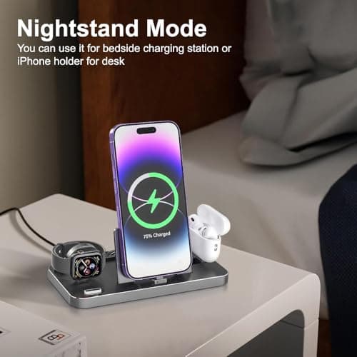 UNIGEN® UNIDOCK 100 3in1 Foldable Charging Station Compatible with 14/13/12/11/11 Pro/11 Pro Max/X/Xr/Xs/8 Plus Other Qi Devices 3