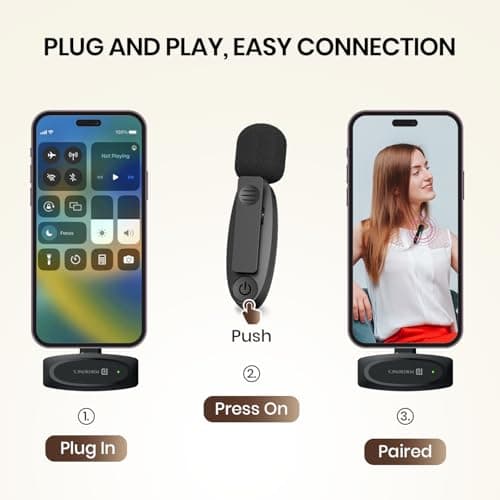 Portronics Dash 7 Ai Omnidirectional Type C Wireless Microphone, Ai Enabled Noise Cancellation, Plug & Play, Lapel Wireless Mic for Video Recording, Supports Type C Android, iPhone, Camera(Black) 3