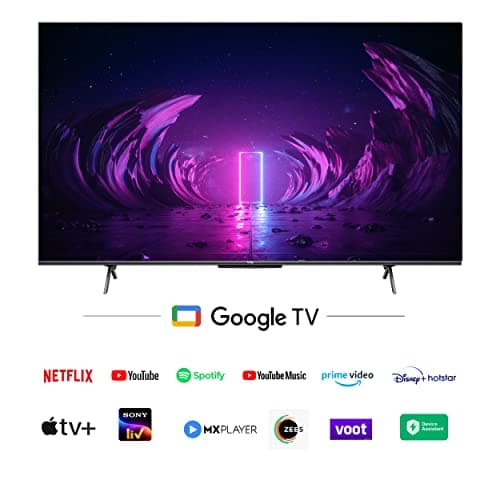 Vu 139 cm (55 inches) The GloLED Series 4K Smart LED Google TV 55GloLED (Grey) 4