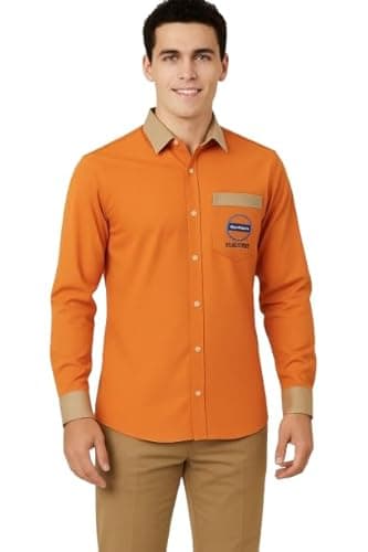 Indian Oil IOCL Full Shirt – Durable Workwear for Petrol Pump & Daily Use (in, Alpha, L, Regular) Orange