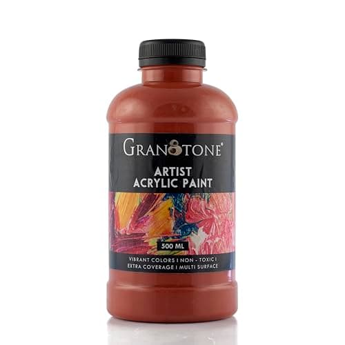 GRANOTONE Acrylic Colour Art and Craft Paint, DIY, Rich Pigment, Non-Cracking for Canvas, Wood, Leather, Earthenware, Metal - 500 Ml (Terracotta)