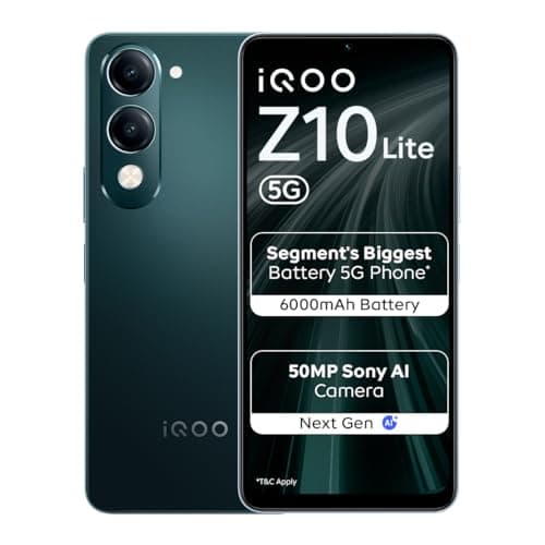 iQOO Z10 Lite 5G (Cyber Green 2026, 4GB RAM, 64GB Storage)