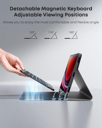 Keyboard Case Compatible with for Samsung Galaxy Tab S10+ Plus / S9 FE+ Plus / S9+ Plus / S8+ Plus / S7 FE / S7+ Plus 12.4 inch - 7 Color Rainbow Backlit Magnetic Keyboard with S Pen Holder - Black 5