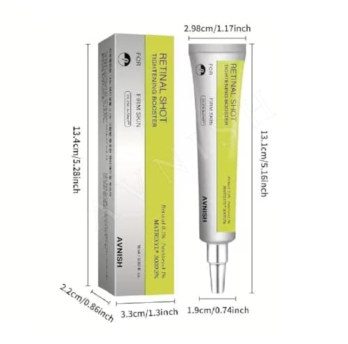 AVNISH Retinal Shot Tightening Booster with 0.1% Retinal, Matrixyl & Niacinamide | Wrinkles & Fine Lines, Pore Minimizer, Firmer Skin, Glow Anti-Aging Night Korean Face Serum Beige Look Younger (15ml) 2