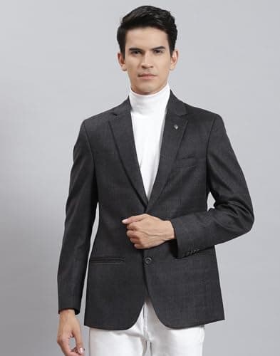 Monte Carlo Dark Grey Check Lapel Collar Coat 2