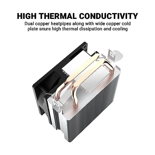 Ant Esports ICE-C200 V2 CPU Cooler/CPU Fan with Rainbow LED Fan | Support - Intel : LGA1700 / 115X / 1200/1366 x 775 & AMD : AM5, AM4, AM3+, AM3, AM2+, FM2, FM1 3