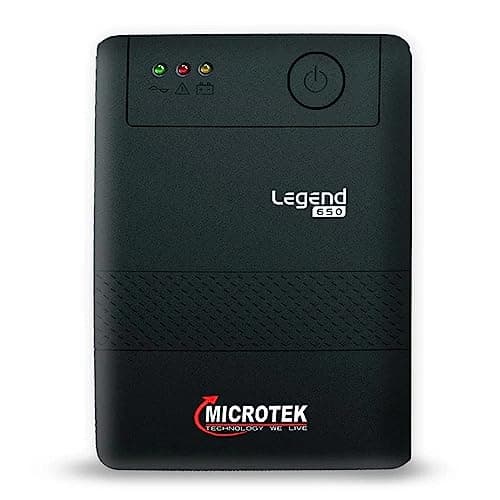 Microtek Legend 650 Line Interactive UPS 650VA/360W, Micro Processor Based UPS System, an Ideal Power Backup & Protection for Desktop PC & Home Office with 2 Years on Electronics and 1 year on Battery 2