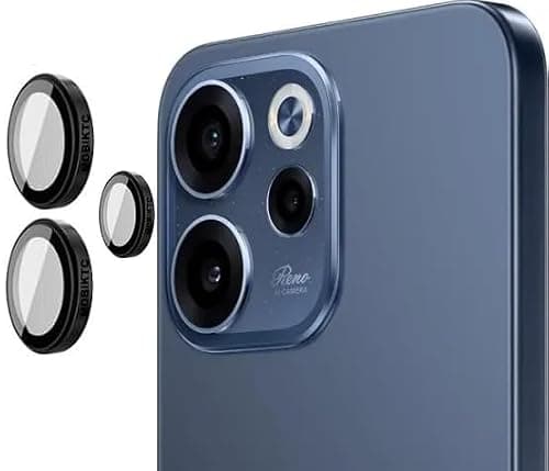 CellRyte [3 Pack Camera Lens Protector For Oppo Reno 15C 5G Tempered Glass Metal Camera Rings//Anti-Scratch/Case Friendly [ZBlack]
