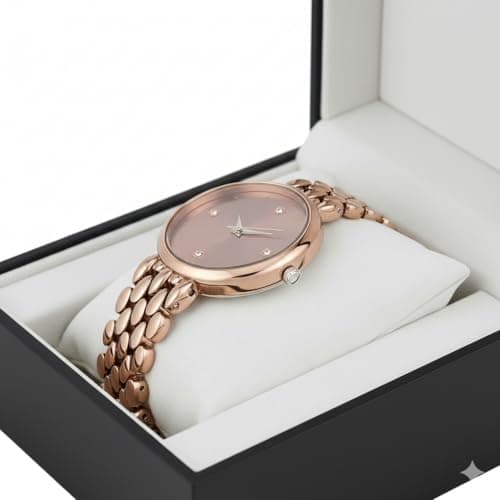 styledose Women’s Diamond Studded Watch | Premium Metal Bracelet Strap | Analog Quartz Movemnet Ladies Wrist Watch | Watch for Women & Girls | Wrist Watches for Women's & Girls&Ladies (Brown) 6