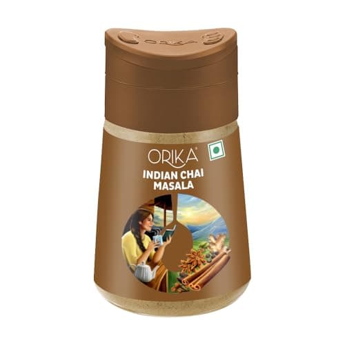 ORIKA Indian Chai Masala/Indian Tea Spice Mix | Blend Of Ginger, Rose Petal, Green Cardamom, Cinnamon (Dalchini), Clove, Star Anise, Big Cardamom, Black Pepper, Aniseed, 70G/60G