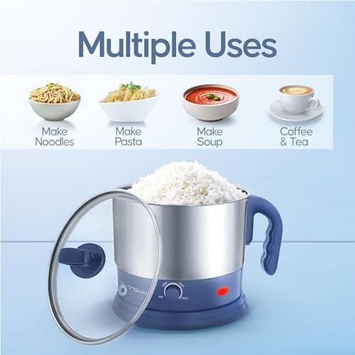 Longway Handy 1.5 Ltr Multi-Cooker Electric Kettle with Stainless Steel Body for Boiling & Cooking (Gray, 600 Watt) 5