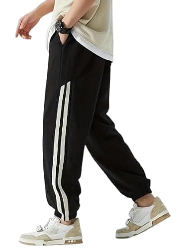 NIVEDANM Track Pant for Men | Regular Fit Men’s Track Pants | Full Elastic Waist Jogger Style Bottom Wear | Soft Fabric Track Pant for Comfortable Movement | Solid Track Pants for Men | Black M