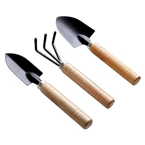 Generic 3 Pcs Gardening Tool Set, Hand Tool Kit for Home Gardening, Small Sized Hand Cultivator, Small Trowel & Garden Fork, Perfectly Sized for Kids, Ideal for Home Gardening, Flower Pot and Lawn