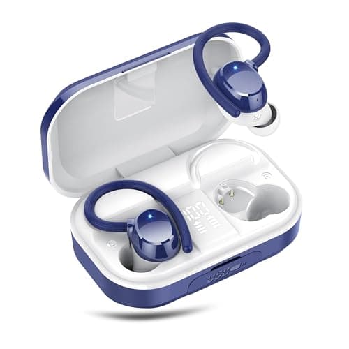 Wireless Earbuds, Bluetooth 5.4 Sport Headphones, 128H Playtime Over Ear Buds for Small Ear, Stereo Deep Bass, Sport Wireless Bluetooth Earphones, IPX7 Waterproof Running Headphones for iOS Android