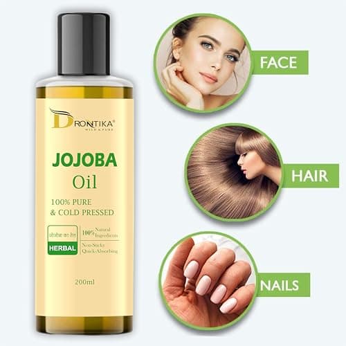 Drontika Wild & Pure Cold Pressed Jojoba Oil for Hair Growth, Face Glow & Skin – 200ml 100% Pure, Organic, Virgin & Unrefined | For Hair Growth, Radiant Skin & Moisturization 2