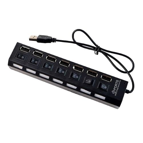 USB Splitter Multi Port USB 2.0 Hub – 7 Port High-Speed USB Expansion Hub