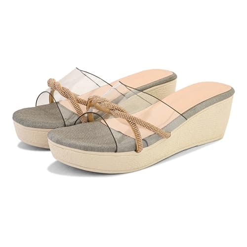 Centrino Women's Wedge Heel Sandals | Stylish Slip-On Sandals for Ladies | Soft Cushioned Footbed for Comfort | Elegant & Trendy Design | Lightweight and Durable Fashion Footwear 9414-8 3