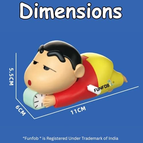 FUNFOB Shinchan Moving Toy | Shinchan Action Figure Toys for Boys & Girls Length-10cm PVC Multicolour | Shin-chan Clock Red Moving 2