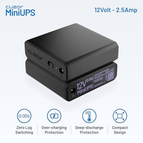 Cuzor Mini UPS for Airtel Xstream and Jio Fiber | 12V Router UPS up to 2.5A | Up to 5 Hours Backup | 2x2900 mAh | WiFi UPS Power Backup | Mini ups for Router 2